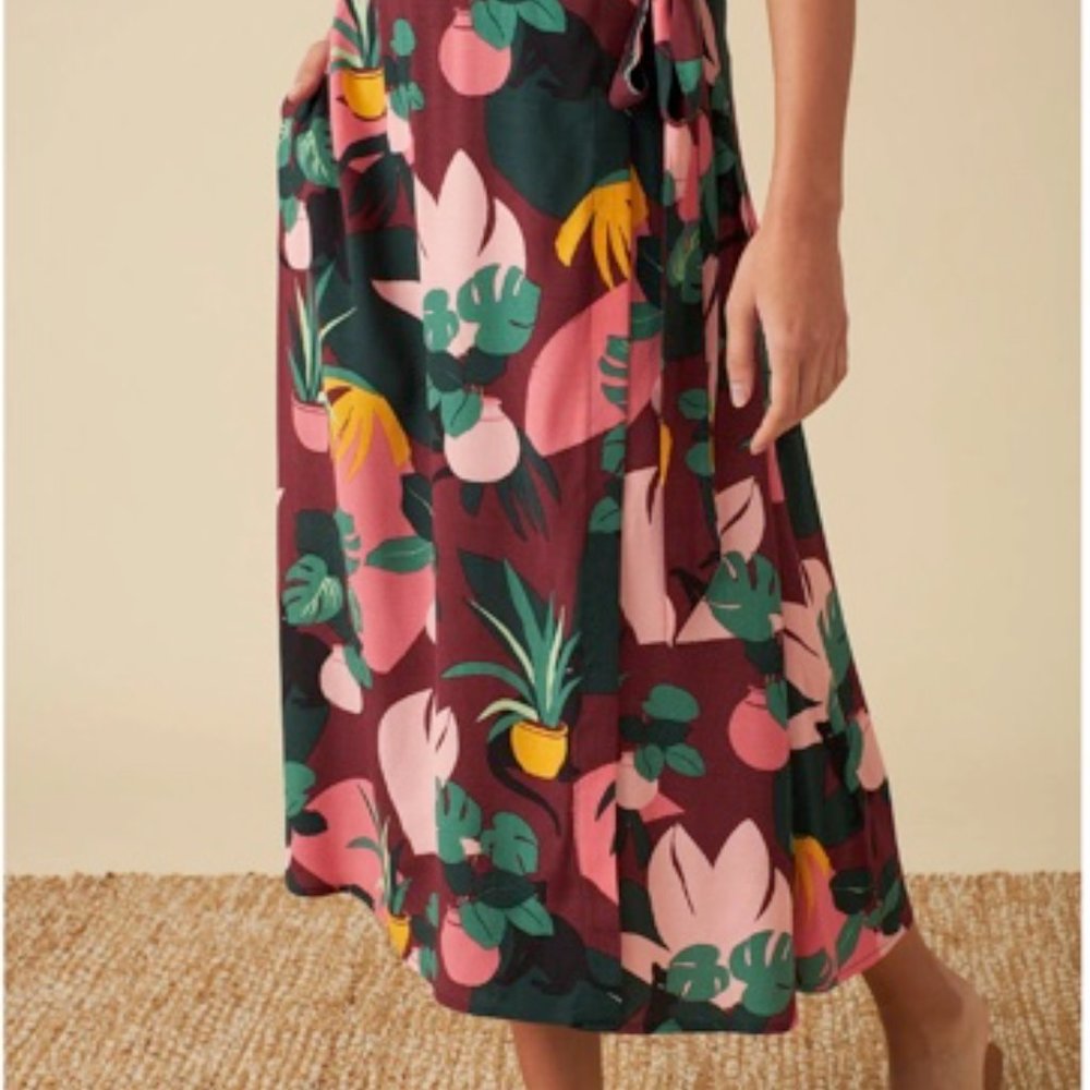 Floral Black Cat Wrap Skirt
